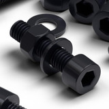 50x Black Nylon Socket Head Machine Screws M5 x 20 mm, Nuts & Washers