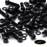 50x Black Nylon Socket Head Machine Screws M5 x 20 mm, Nuts & Washers