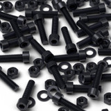50x Black Nylon Socket Head Machine Screws M5 x 20 mm, Nuts & Washers