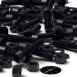 50x viti TCEI in nylon nero M5 x 20 mm, dadi & rondelle