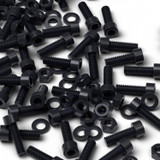 50x Black Nylon Socket Head Machine Screws M6 x 20 mm, Nuts & Washers