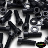 50x Black Nylon Socket Head Machine Screws M6 x 20 mm, Nuts & Washers