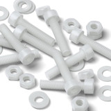 10x Natural PVDF Socket Head Machine Screws M4 x 20 mm, Nuts & Washers