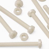 50x Natural Nylon Pan Head Machine Screws & Bolts M4 x 40 mm, Nuts & Washers