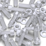 50x Clear Acrylic Socket Head Machine Screws M6 x 20 mm, Nuts & Washers