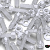 50x viti TCEI in acrilico trasparente M6 x 20 mm, dadi & rondelle