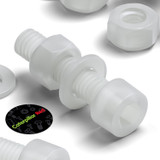 10x viti TCEI in PVDF naturale M5 x 20 mm, dadi & rondelle