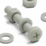 50x Glass Filled Nylon Pan Head Machine Screws M6 x 40 mm, Nuts & Washers