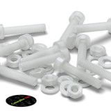 10x viti TCEI in PVDF naturale M3 x 20 mm, dadi & rondelle