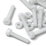 10x viti TCEI in PVDF naturale M3 x 20 mm, dadi & rondelle