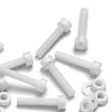 10x viti TCEI in PVDF naturale M3 x 20 mm, dadi & rondelle