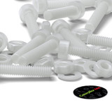 10x viti TCEI in PVDF naturale M3 x 20 mm, dadi & rondelle