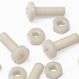50x Natural Nylon Pan Head Machine Screws & Bolts M6 x 20 mm, Nuts & Washers