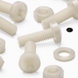 50x Natural Nylon Pan Head Machine Screws & Bolts M6 x 20 mm, Nuts & Washers