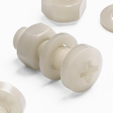 50x viti metriche in nylon naturale M6 x 20 mm + dadi e rondelle