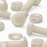 50x Natural Nylon Pan Head Machine Screws & Bolts M6 x 20 mm, Nuts & Washers