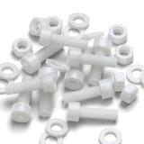 10x Natural PVDF Socket Head Machine Screws M6 x 20 mm, Nuts & Washers