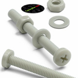50x Glass Filled Nylon Pan Head Machine Screws M4 x 40 mm, Nuts & Washers
