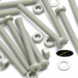 50x viti metriche nylon rinforzato fibra di vetro M4 x 40mm + dadi/rondelle