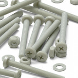50x viti metriche nylon rinforzato fibra di vetro M4 x 40mm + dadi/rondelle