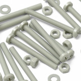 50x viti metriche nylon rinforzato fibra di vetro M4 x 40mm + dadi/rondelle
