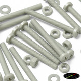 50x viti metriche nylon rinforzato fibra di vetro M4 x 40mm + dadi/rondelle