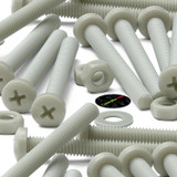 50x viti metriche nylon rinforzato fibra di vetro M4 x 40mm + dadi/rondelle