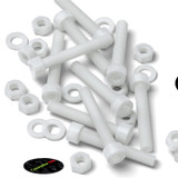 10x viti TCEI in PVDF naturale M6 x 40 mm, dadi & rondelle
