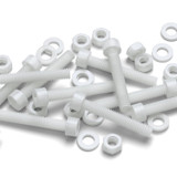 10x Natural PVDF Socket Head Machine Screws M6 x 40 mm, Nuts & Washers
