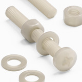 50x Natural Nylon Pan Head Machine Screws & Bolts M5 x 40 mm, Nuts & Washers
