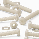 50x Natural Nylon Pan Head Machine Screws & Bolts M5 x 40 mm, Nuts & Washers
