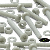 50x viti metriche nylon rinforzato fibra di vetro M5 x 40mm + dadi/rondelle