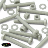 50x Glass Filled Nylon Pan Head Machine Screws M5 x 40 mm, Nuts & Washers
