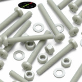 50x viti metriche nylon rinforzato fibra di vetro M5 x 40mm + dadi/rondelle