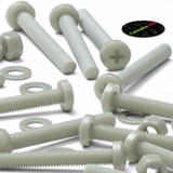 50x Glass Filled Nylon Pan Head Machine Screws M5 x 40 mm, Nuts & Washers