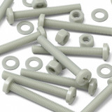 50x Glass Filled Nylon Pan Head Machine Screws M5 x 40 mm, Nuts & Washers