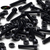 50x Black Nylon Socket Head Machine Screws M3 x 20 mm, Nuts & Washers