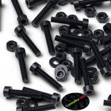 50x Black Nylon Socket Head Machine Screws M3 x 20 mm, Nuts & Washers