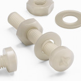 50x Natural Nylon Pan Head Machine Screws & Bolts M3 x 20 mm, Nuts & Washers