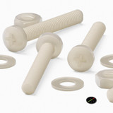 50x viti metriche in nylon naturale M3 x 20 mm + dadi e rondelle