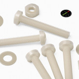 50x Natural Nylon Pan Head Machine Screws & Bolts M3 x 20 mm, Nuts & Washers