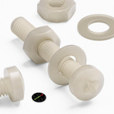 50x Natural Nylon Pan Head Machine Screws & Bolts M3 x 20 mm, Nuts & Washers