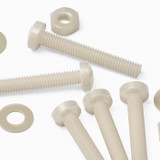 50x viti metriche in nylon naturale M3 x 20 mm + dadi e rondelle