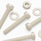 50x Natural Nylon Pan Head Machine Screws & Bolts M3 x 20 mm, Nuts & Washers