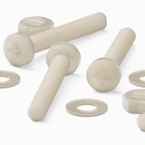 50x Natural Nylon Pan Head Machine Screws & Bolts M3 x 20 mm, Nuts & Washers