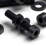 50x Black Nylon Socket Head Machine Screws M4 x 20 mm, Nuts & Washers