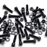 50x Black Nylon Socket Head Machine Screws M4 x 20 mm, Nuts & Washers