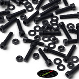 50x viti TCEI in nylon nero M4 x 20 mm, dadi & rondelle