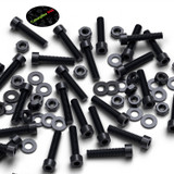 50x viti TCEI in nylon nero M4 x 20 mm, dadi & rondelle