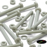 50x Glass Filled Nylon Pan Head Machine Screws M6 x 60 mm, Nuts & Washers